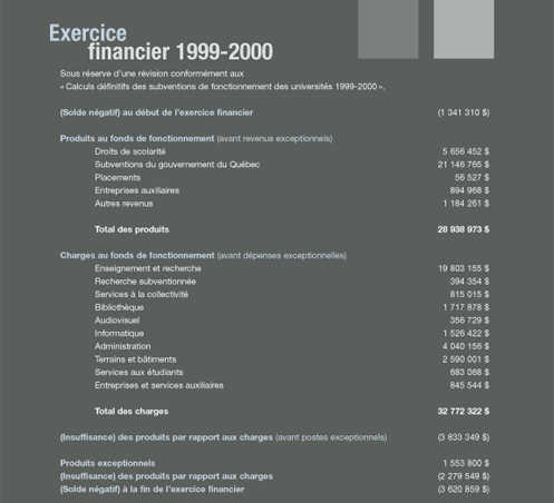 Exercice financier 1998-1999