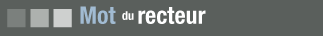 Mot du recteur