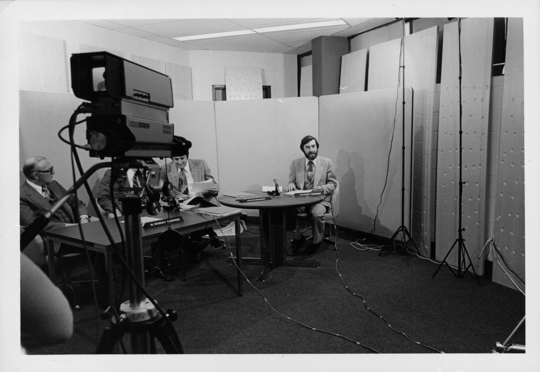 Conférence de presse, Robert Desprès, Jean R.Messier et Jacques Fournier